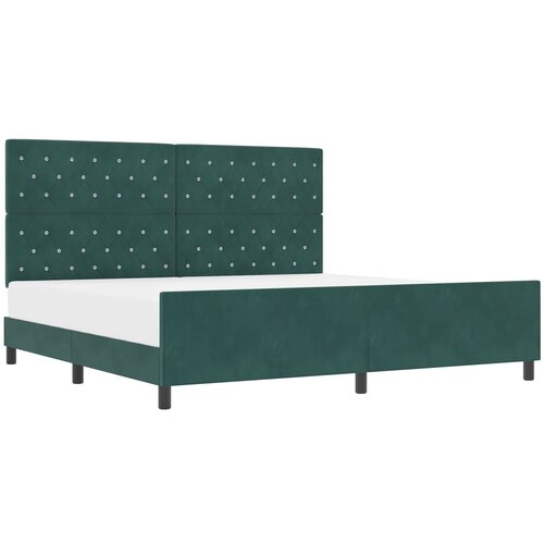 vidaXL Postelja Temno Zeleno 200x200 cm Žamet, (22049810) Cene