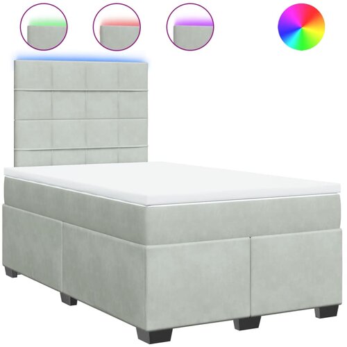 vidaXL Box spring postelja z vzmetnico svetlo siva 120x190 cm žamet, (21306792) Cene