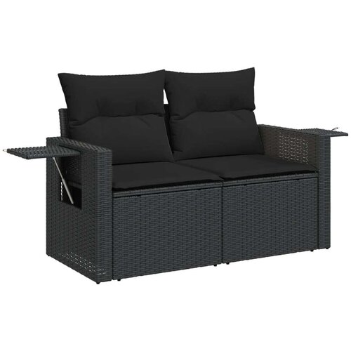 vidaXL 6-dijelni set vrtnih sofa s jastucima crni od poliratana Cijene