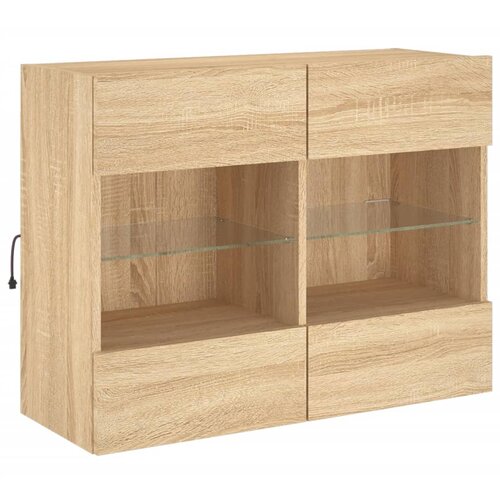  Zidni TV ormarić s LED svjetlima boja hrasta 78,5x30x60,5 cm Slike