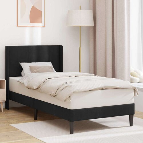  Okvir za krevet s uzglavljem Crna 90 x 190 cm Baršun - Crna 90 x 190 cm Cene