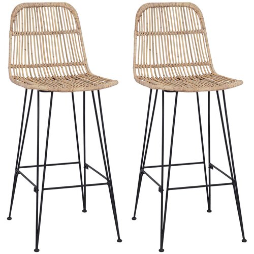  stolica 2 pcs Prirodna 44 x 55 x 109 cm Ratan i Čelik Slike
