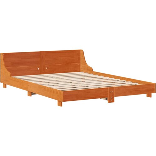 vidaXL Okvir kreveta bez madraca voštano smeđi 135x190 cm od borovine Cijene