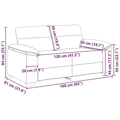  Dvosjed Sofa Svijetlo siva 160x81x84 cm Tkanina - Svjetlosiva 1 160 cm Cene