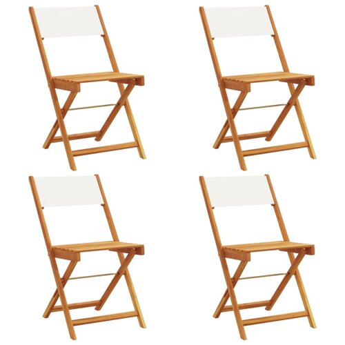 Maison Chic Zložljivi Vrtni Stoli - Stol za vrti 4 kosi kremno belo blago in trden les JS2867, (21876543) Slike
