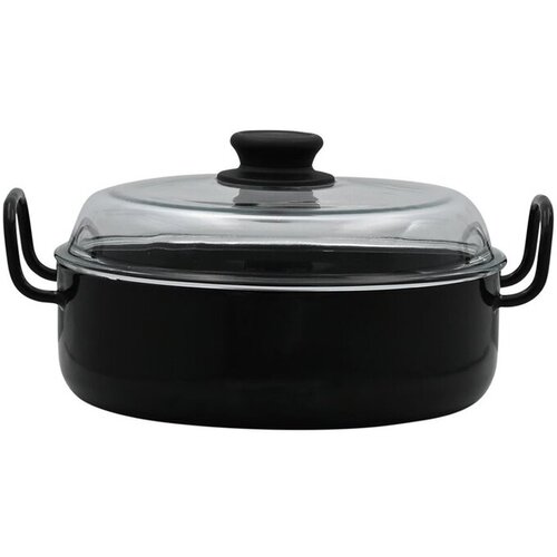 RIESS kozica Schwarz Omas + pokrov 24xh7,5cm, indukcija, emajl, steklo Slike