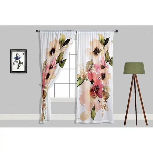 Oyo home Bele/rožnate zavese v kompletu 2 ks 140x240 cm Pastel Flowers – Oyo home