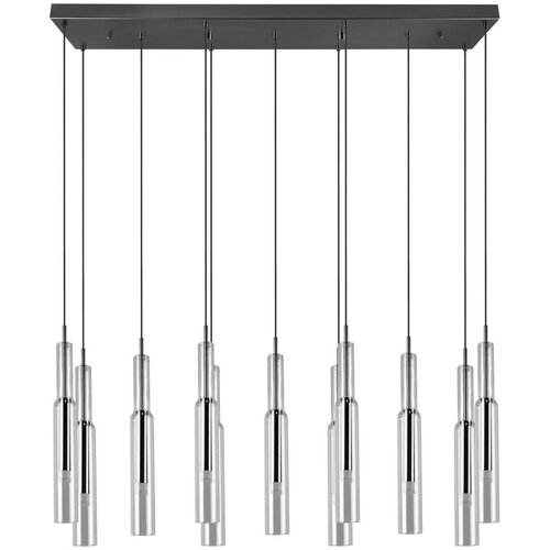 Trio Select Črna/srebrna LED viseča svetilka s steklenim senčnikom Lucent – Cene