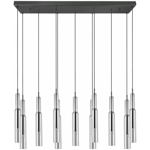 Trio Select Črna/srebrna LED viseča svetilka s steklenim senčnikom Lucent –