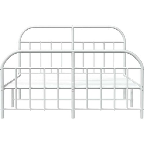 VidaXL Metalni okvir kreveta uzglavlje i podnožje bijeli 183x213 cm Slike