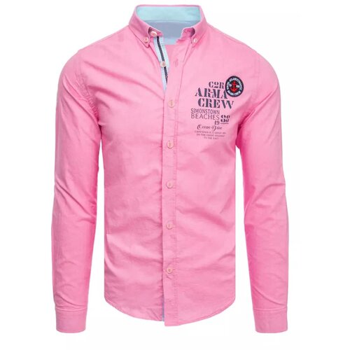 DStreet Pink men&amp;#039;s shirt DX2298 Slike
