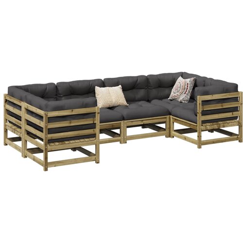 vidaXL 6-dijelni set vrtnih sofa od impregnirane borovine s jastucima Cene