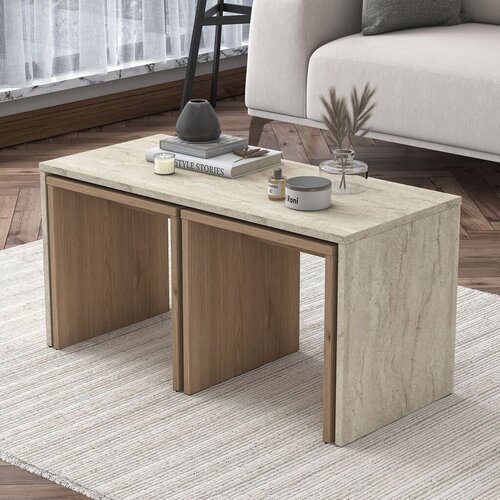 Hanah home Set stočića za kafu, 3 komada, Bež Cene