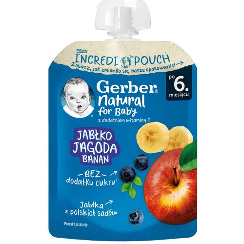 Gerber voćni pire jabuka, borovnica i banana 80g Cene