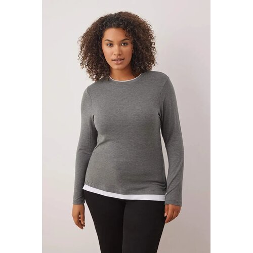 Trendyol Ženska bluza Tbbaw26Af00065, Siva Cene