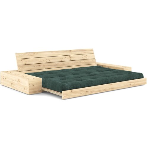 Karup Design Temno zelena raztegljiva sedežna garnitura iz rebrastega žameta 244 cm Base &amp;ndash; Slike