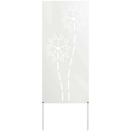 VidaXL Privatnost u vrtu Bijelo 50 x 140 cm Hladno valjana čelična Slike