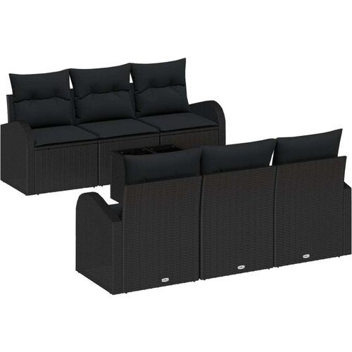  Vrtna garnitura - 4-dijelni set vrtnih sofa s Jastučićima Crni Poli Ratan Slike