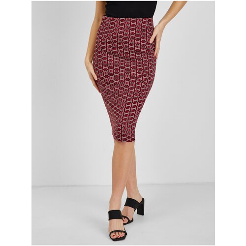 Orsay Red Women's Patterned Pencil Skirt - Ladies Cene