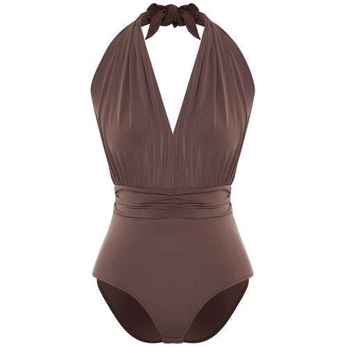 Trendyol Brown Pleated Body Slike