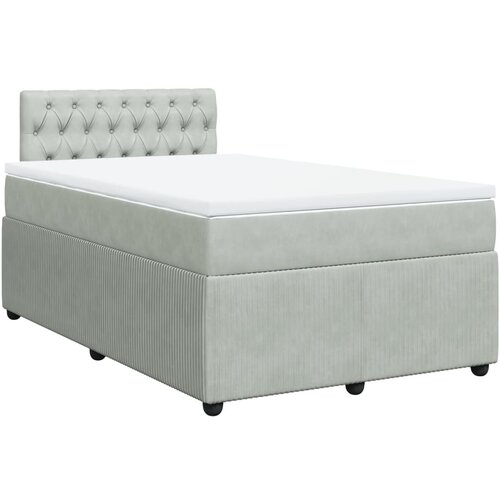 Maison Chic Box spring postelja - Vzmetna postelja z vzmetnico svetlo siva 120x200 cm žamet SL24512, (21890624) Cene