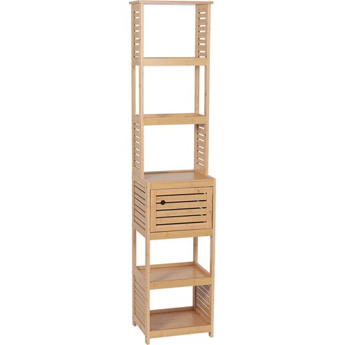 Tendance france TENDANCE KUPATILSKI ORMARIĆ 1 VRATA I 5 POLICA TRINIDAD 385X30X170CM MDF BAMBOO 9901764 Cene
