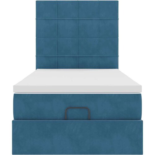 VidaXL okvir kreveta s madracima tamnoplavi 90x200cm bar&amp;scaron;unasti Slike
