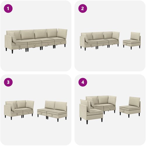  Set namje&amp;scaron;taja za dnevni boravak 4 pcs Pijesak Tkanina Slike