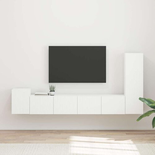  Komplet TV omaric 3 pcs Bela Konstruiran les, (5000132314) Cene