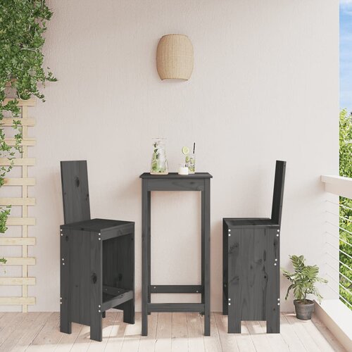  Barski stolci 2 kom sivi 40 x 42 x 120 cm od masivne borovine Cene