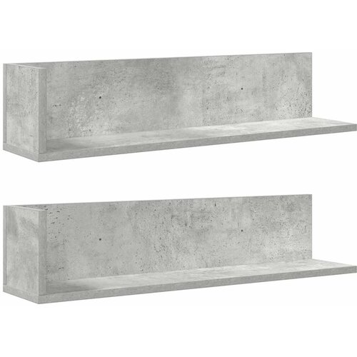  Zidne police 2 kom Beton siva 75x16,5x16,5 cm Konstruirano drvo Slike