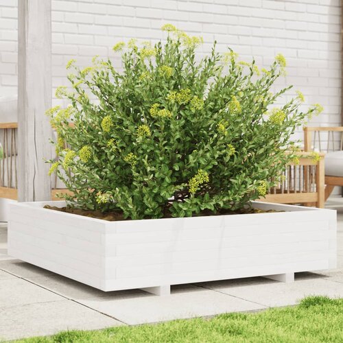  Vrtna sadilica bijela 100x100x26,5 cm od masivne borovine Cijene