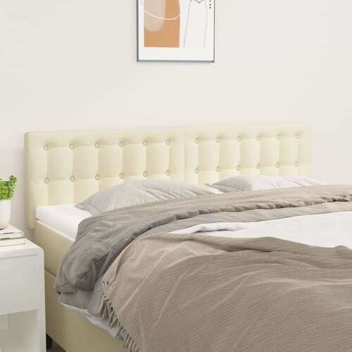  Posteljno vzglavje 2 kosa krem 72x5x78/88 cm umetno usnje, (20735692) Cene