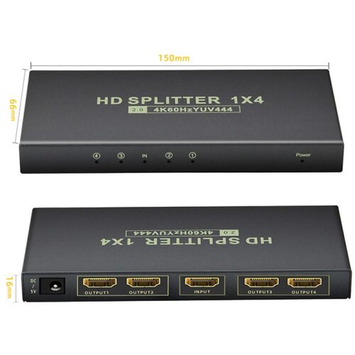 X Wave hdmi 2.0 spliter 4Kx2K Active,1-in 4-out Cene