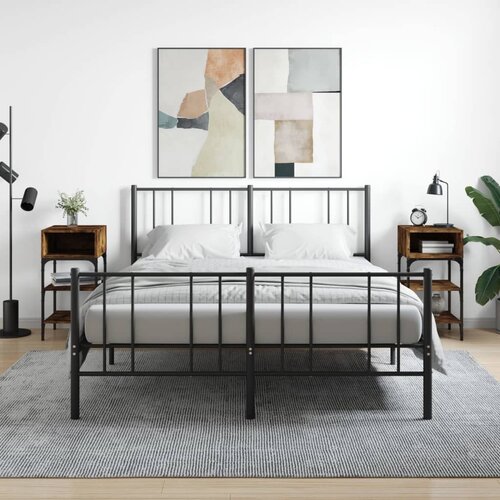 vidaXL Nočna mizica 2 kosa dimljeni hrast 35x34,5x70 cm inženirski les Cene