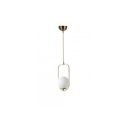 Opviq Vislica AHU, bijela/ bakrana, metal, visina 70 cm, promjer 18 cm, E27 60 W, Ahu Tekli Beyaz Camlı Eskitme Sarkıt Cene