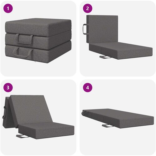 SOFA na razvlačenje 75 x 63 x 45 cm Svjetlosiva Slike