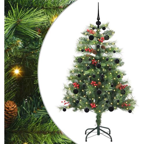 vidaXL Umestno božično drevo z LED lučmi Zelena 150 cm PVC in kovina, (5000067426) Cene