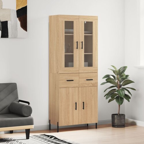 vidaXL Visoka komoda sonoma hrast 69,5x34x180 cm inženirski les Cene