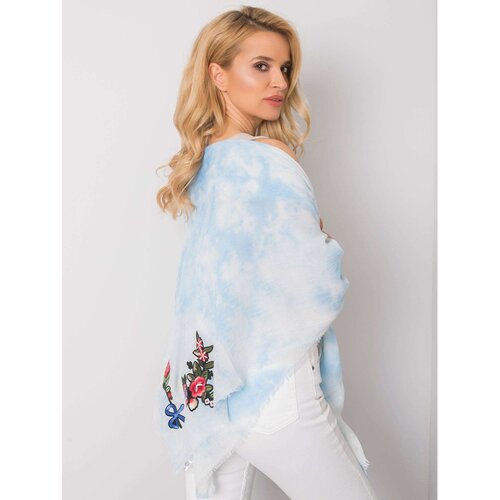 Fashion Hunters Women&amp;#039;s blue scarf with colorful patches Slike