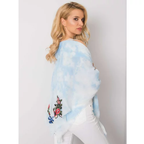 Fashion Hunters Women's blue scarf with colorful patches