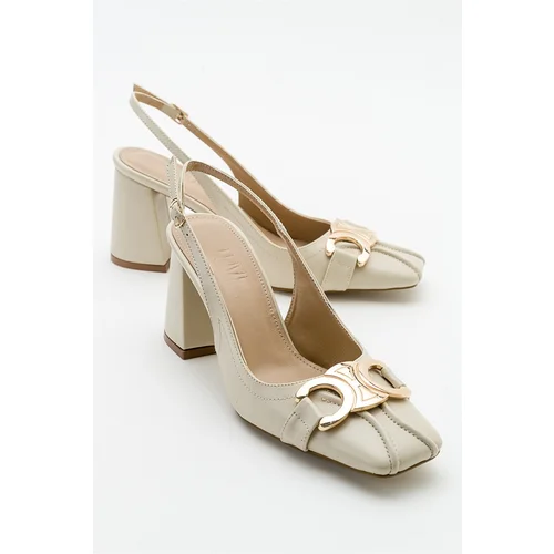 LuviShoes Forlev Women's Ecru Beige Skin Heels Shoes