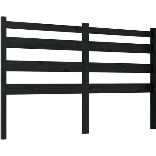  Uzglavlje za krevet crno 146 x 4 x 100 cm od masivne borovine Slike
