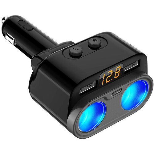 Dardanar C47 Avtomobilski polnilec za mobilni telefon Dual Usb Mini Hitro polnjenje Type-c Napetostni digitalni zaslon One Drag Two Avtomobilski vžigalnik, (21199695) Cene