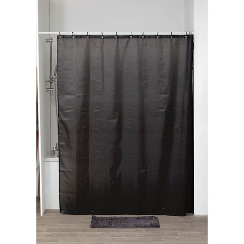 Tendance ZAVJESA ZA KADU + 12 PP KUKICA 180X200 CM, POLIESTER, CRNA Cijene