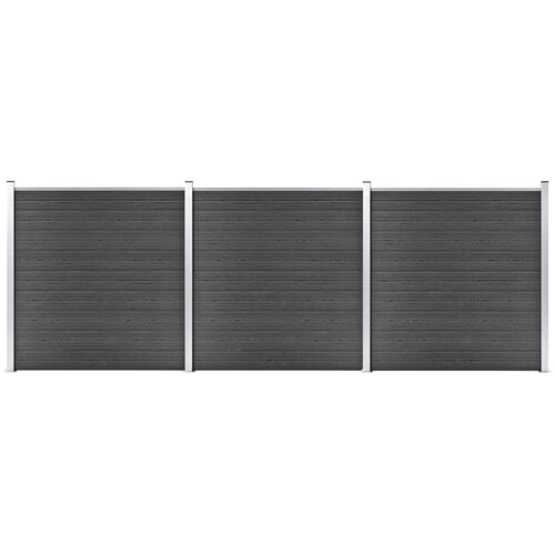  Set panela za ogradu WPC 526 x 186 cm crni Cijene