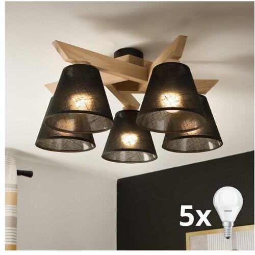  Brilagi - LED plafonski luster ANTHONY 5xE14/40W/230V hrast/crna Cene