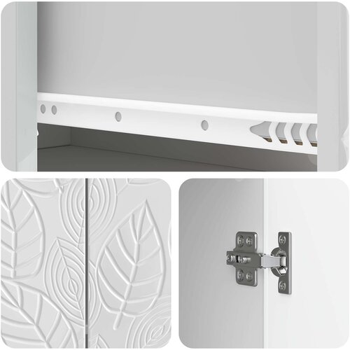  Kreveta Bijela visokog sjaja 89 x 34,5 x 60 cm Slike