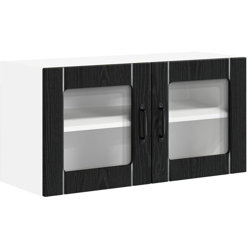  Zidni stakleni ormarić Lucca Crni hrast 80 x 31 x 40 cm Slike