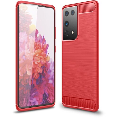  Ovitek za Samsung S21 Ultra 5G | Carbon vzorec | Svetlo rdeč Cene